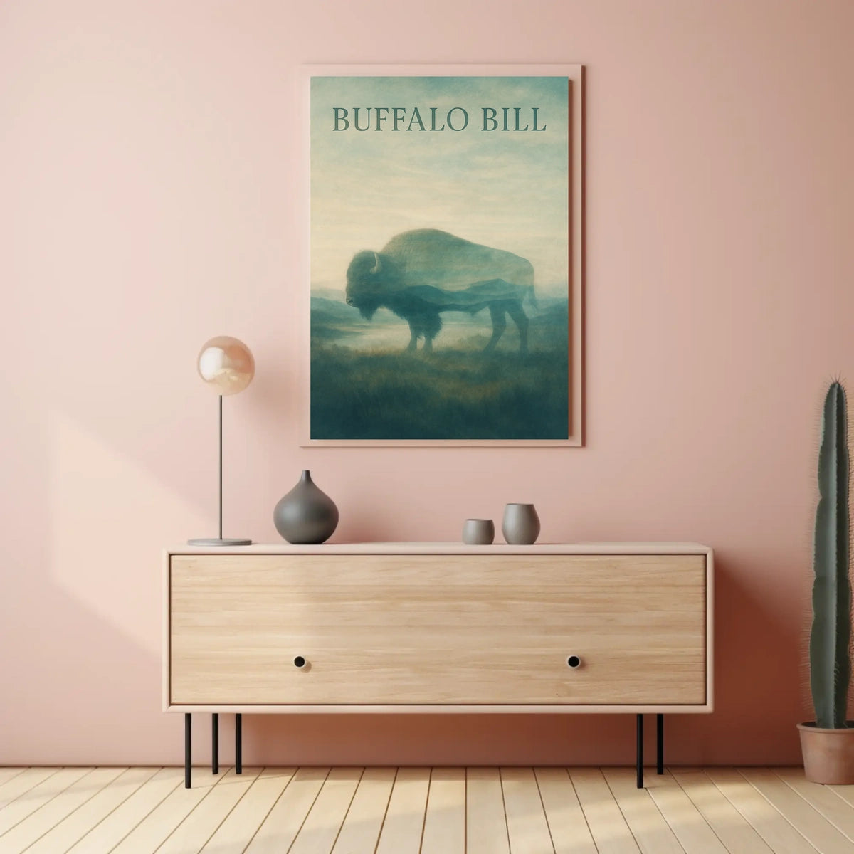 Buffalo Bill Bison Landscape Cultural or Heritage Poster