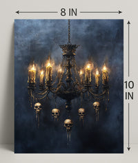 Gothic Chandelier Of Skulls Poster