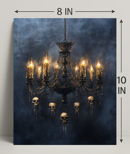 Gothic Chandelier Of Skulls Poster