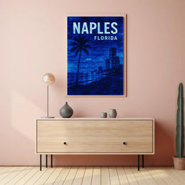 Naples Florida Poster 18x24 Wall Art Beach Sunset Scene