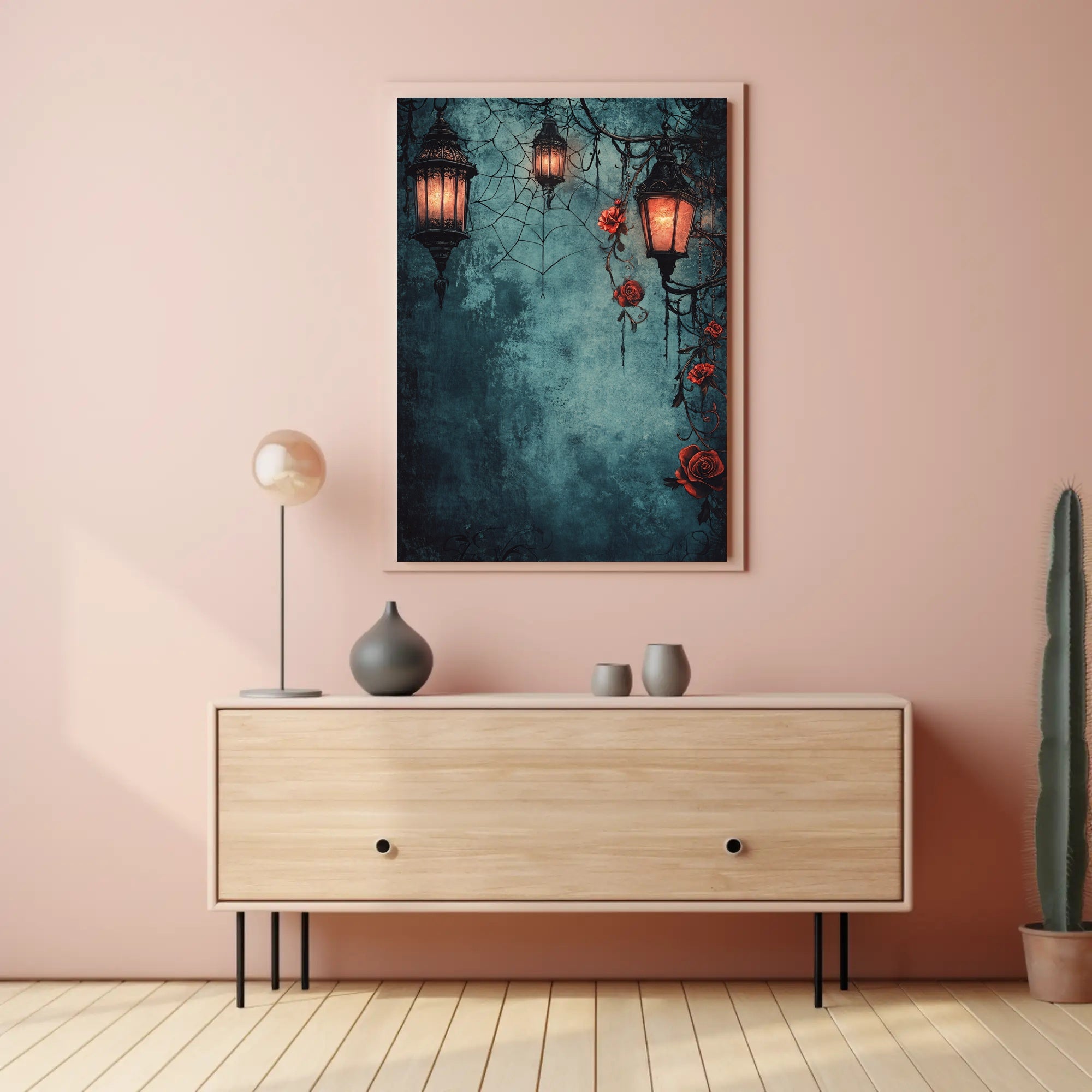 Enchanted Lanterns And Roses Poster