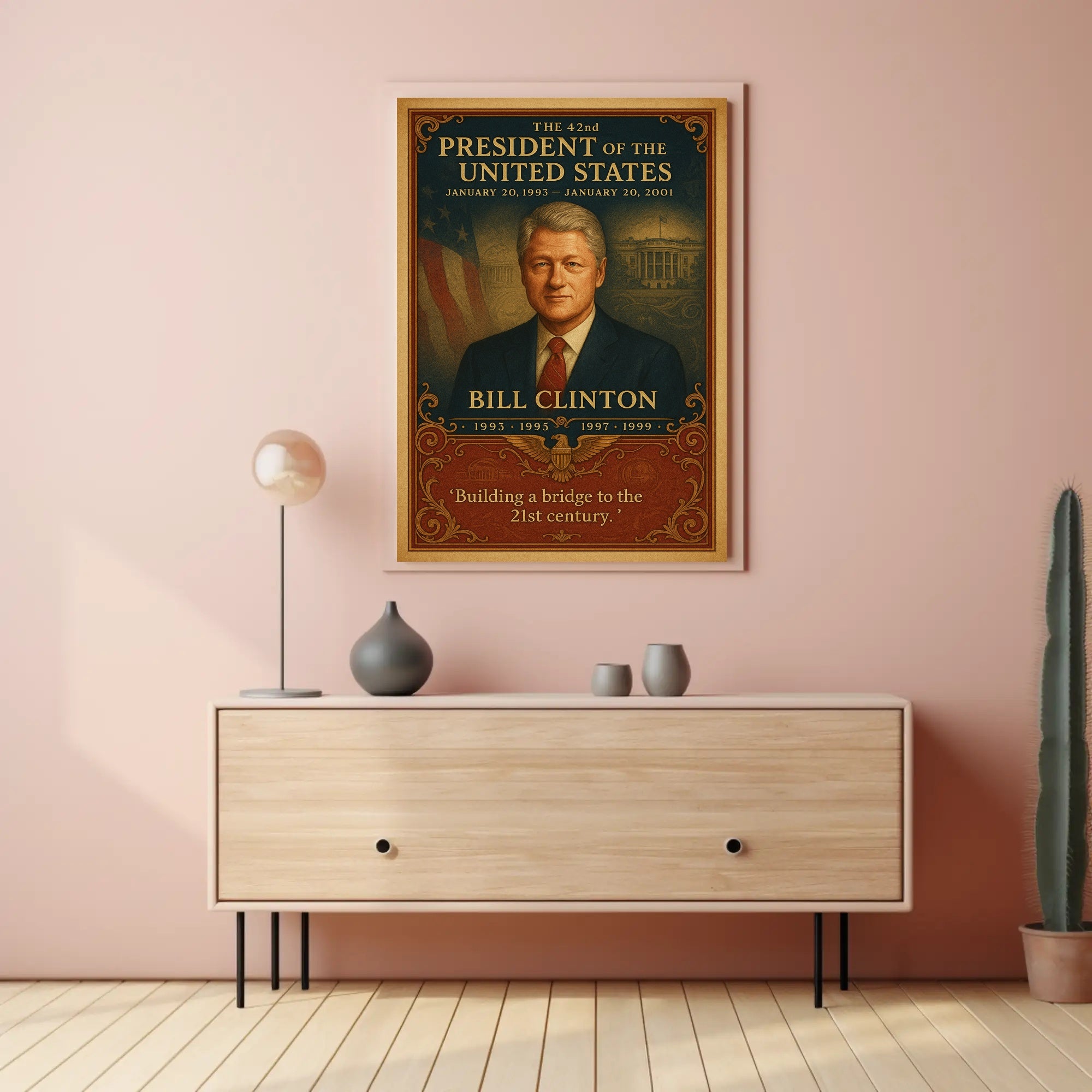 Bill Clinton 42nd President Wall Art Print PosterGoat
