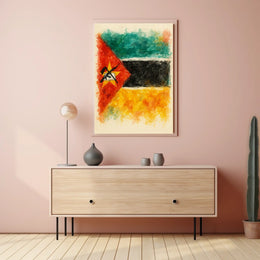 Mozambique Flag Artistic Poster