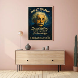Albert Einstein Inspirational Imagination Quote Poster Art