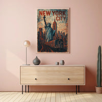 New York City Iconic Landmarks Photography Realism Poster