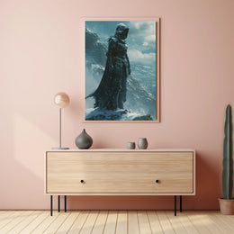 Lone Warrior on Snowy Mountain: Fantasy or Mythology Poster PosterGoat