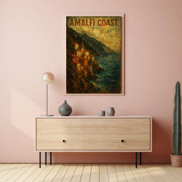 Amalfi Coast Poster Wall Art For Coastal Decor 18x24