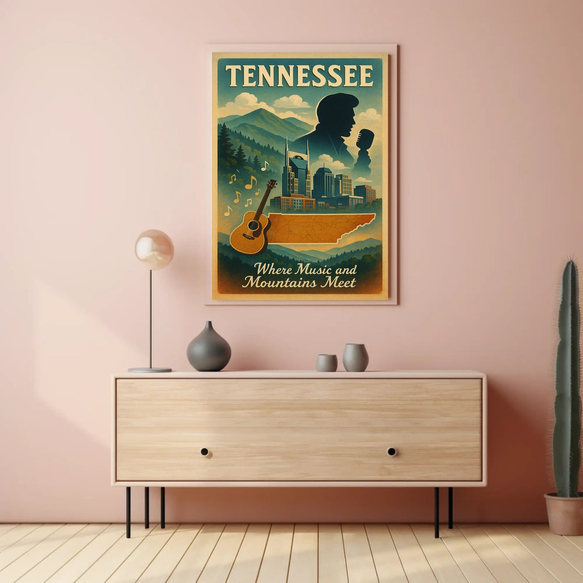 Tennessee Where Music and Mountains Meet Poster