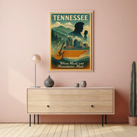 Tennessee Where Music and Mountains Meet Poster