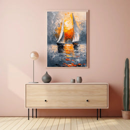 Sailing at Sunset Poster