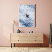 Solitary Leaf On Snow Poster