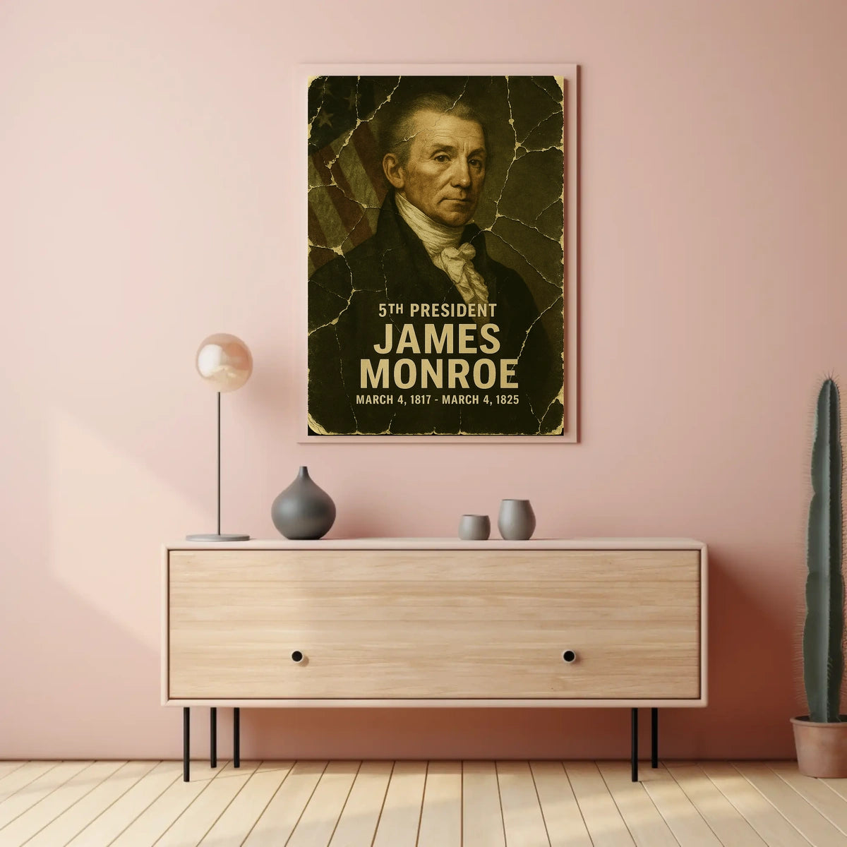 James Monroe 5th President of the United States Damaged Photograph Poster