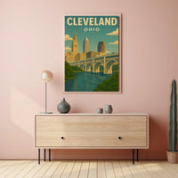 Cleveland, Ohio Cityscape Poster