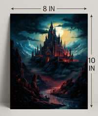 Castle Under The Moonlight Poster