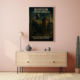 Boston African American Heritage Scenic Retro Travel Poster