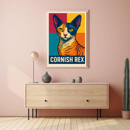 Cornish Rex Cat Art Poster