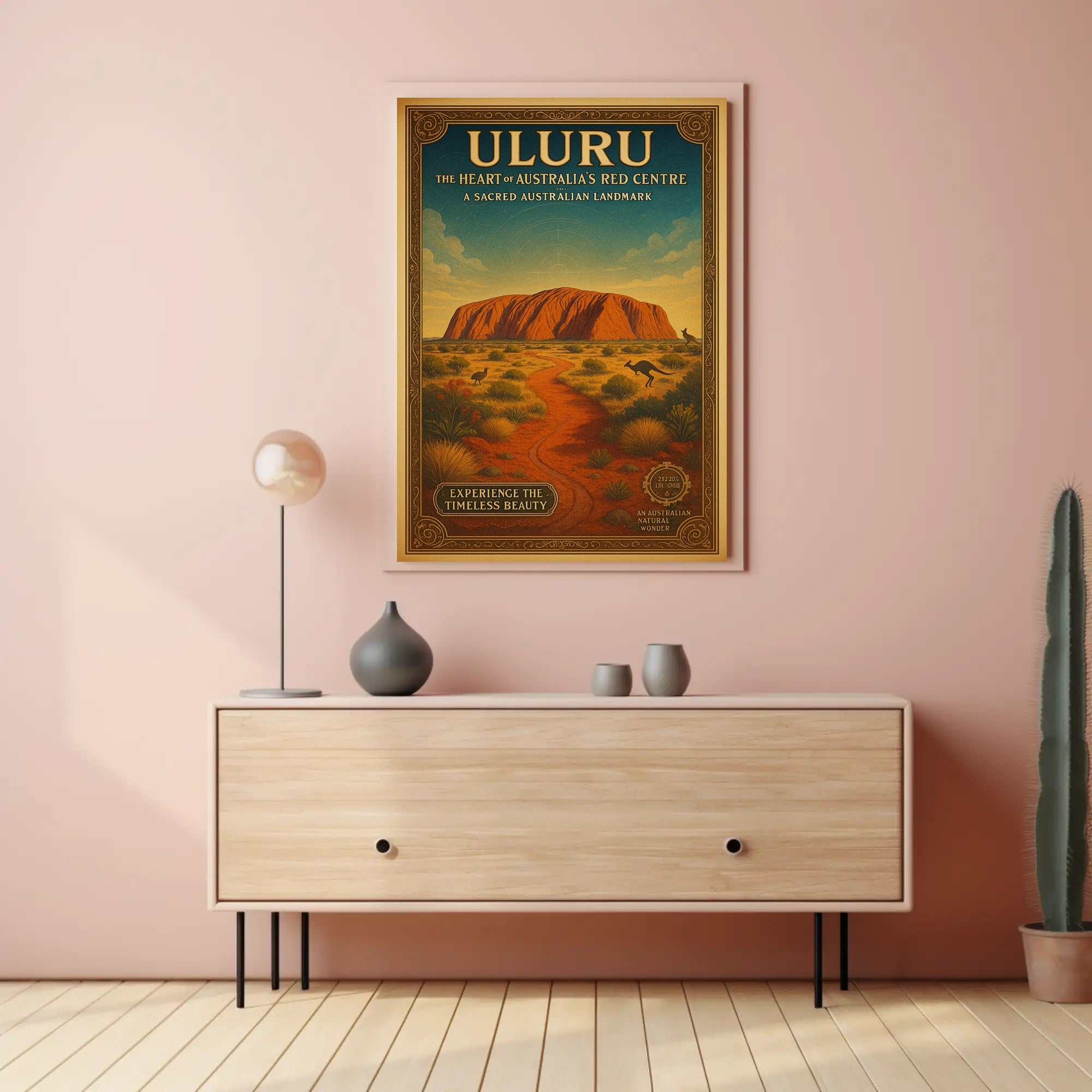 Uluru Vintage Travel Poster Wall Art Print