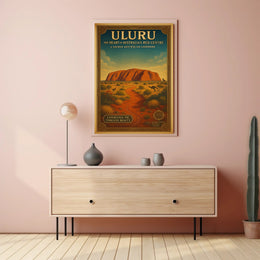 Uluru Vintage Travel Poster Wall Art Print