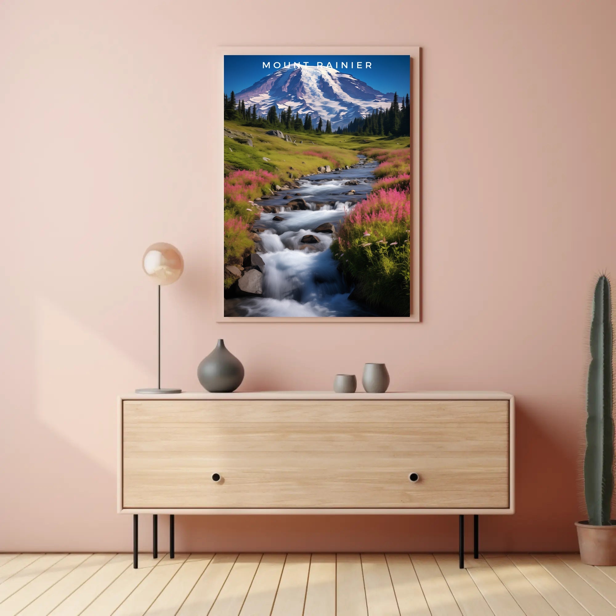 Mount Rainier Vintage Travel Poster Wall Art