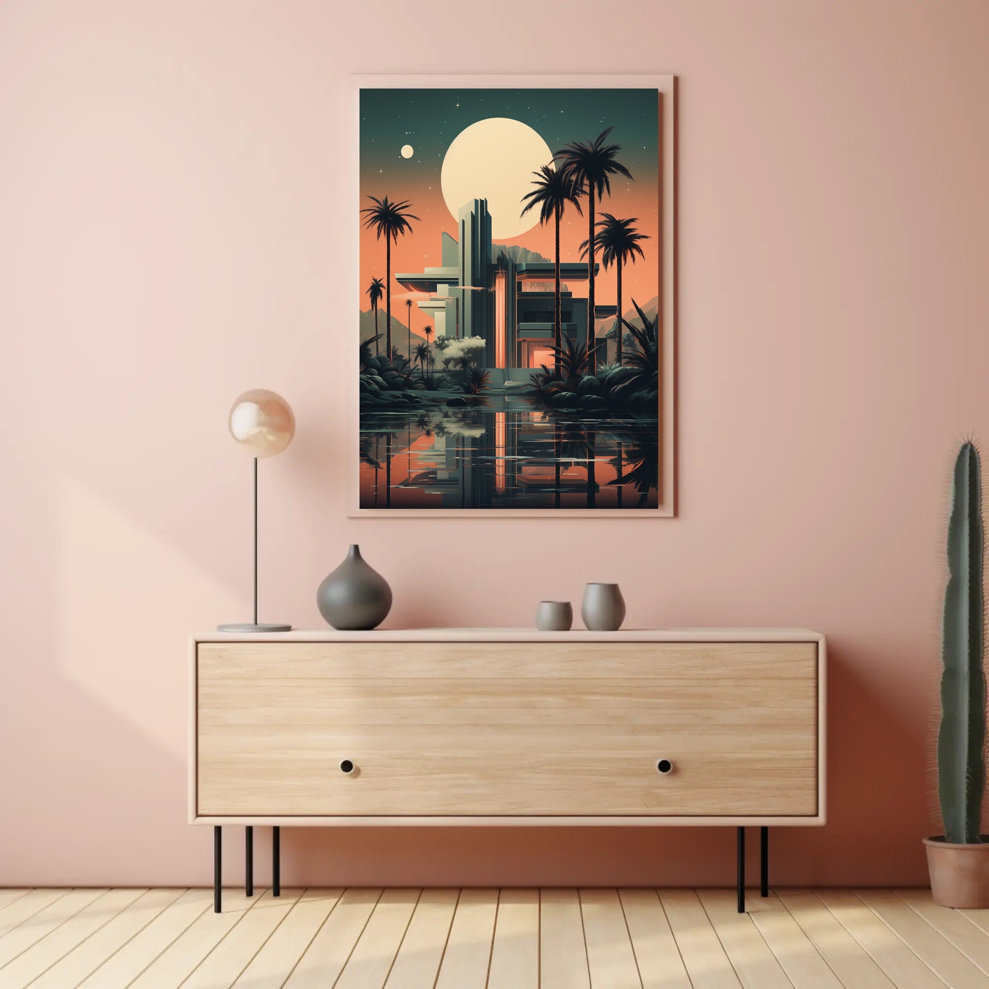 Futuristic Oasis Poster PosterGoat