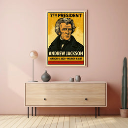 Andrew Jackson 7th President of the United States Inked Comic Style Poster
