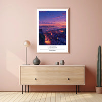 Lisbon Twilight Magic Scenic View Urban or Cityscape Poster