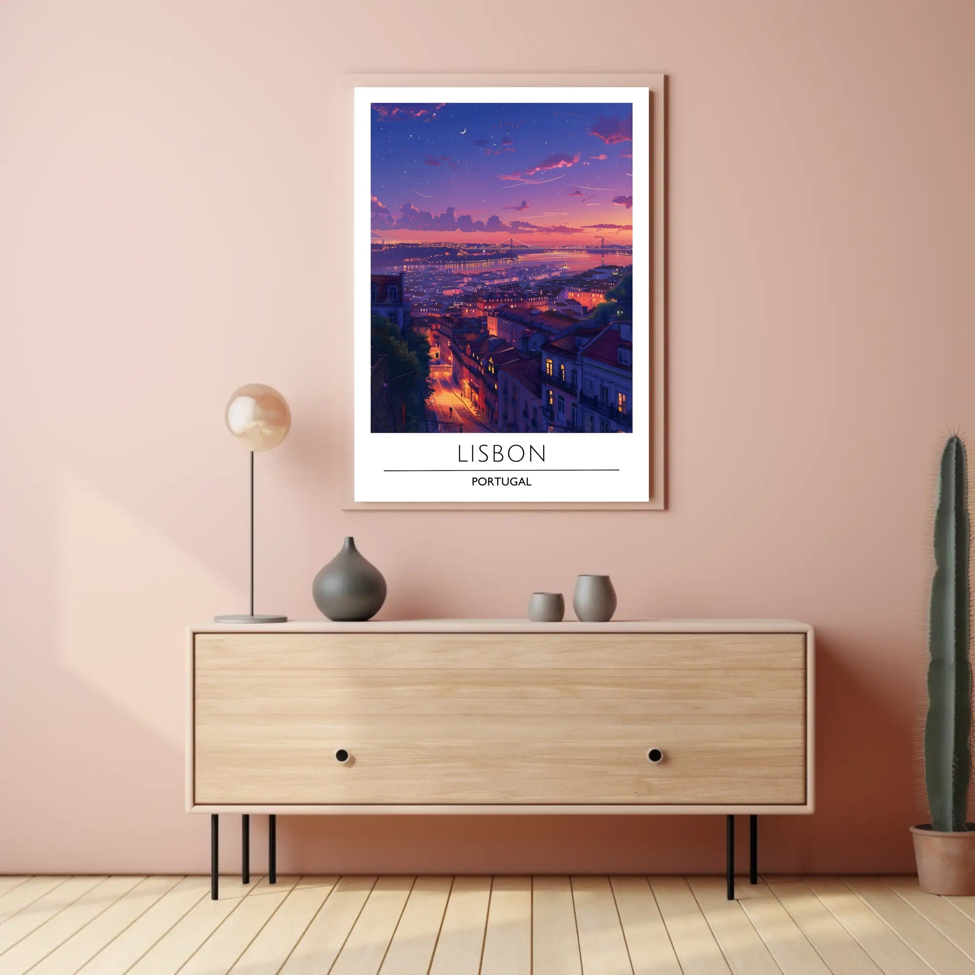 Lisbon Twilight Magic Scenic View Urban or Cityscape Poster