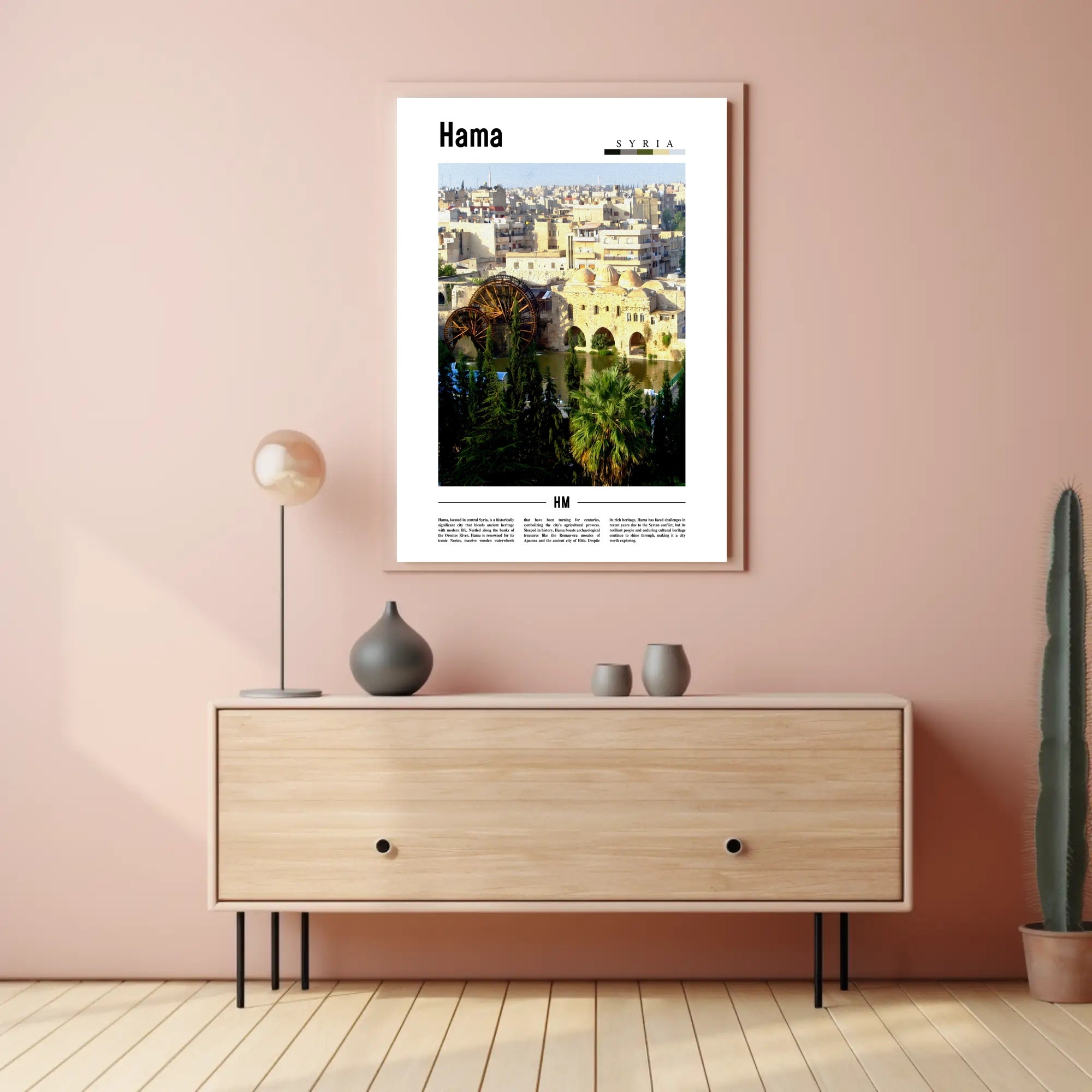 Hama Cityscape with Norias Cultural or Heritage Poster PosterGoat