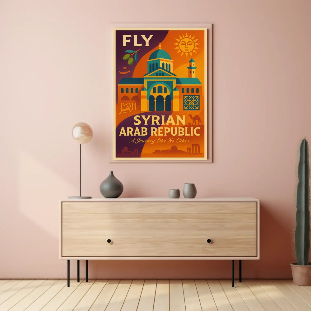 Vintage Syrian Travel Poster Explore Exotic Middle Eastern Heritage Travel Poster PosterGoat