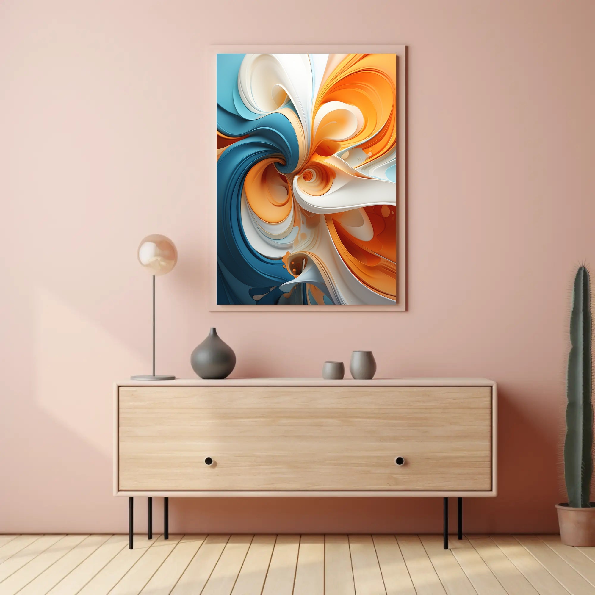 Dynamic Flow Abstract Art for Energetic Spaces Poster