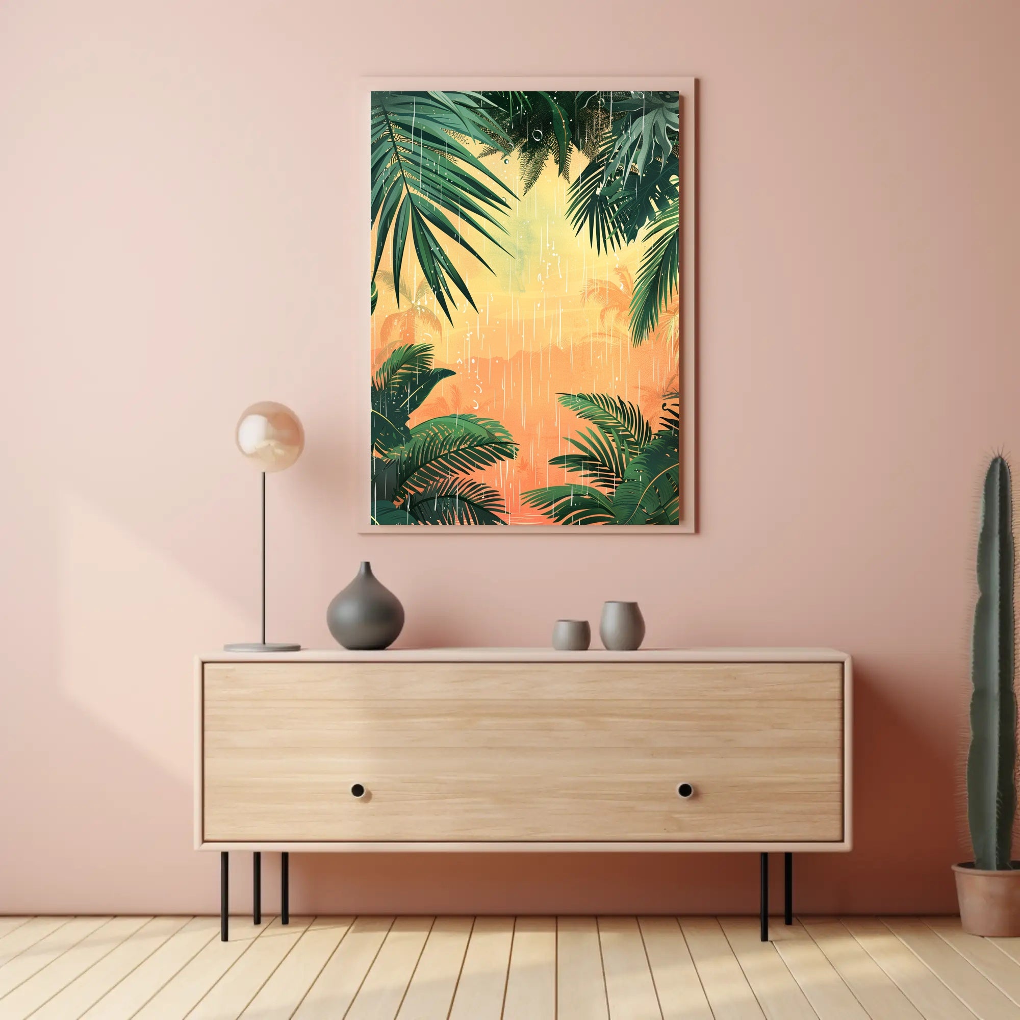Tropical Rainfall Art Print Poster for Home Decor and Travel Enthusiasts PosterGoat