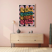 NO KINGS, NO FASCISTS Political or Propaganda Poster
