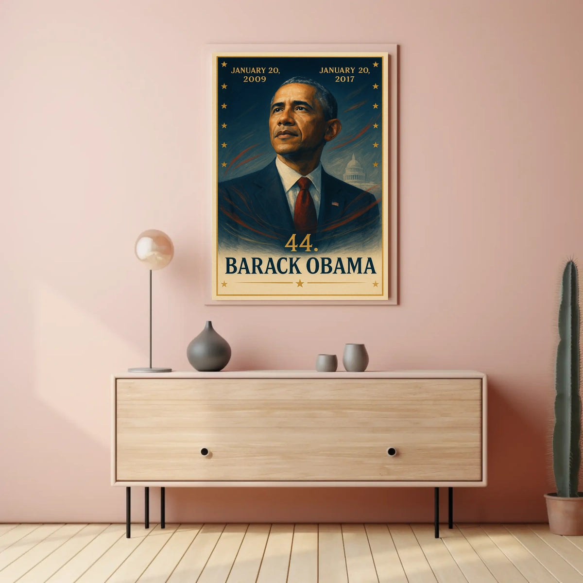 Barack Obama Stylized Portrait Historical or Presidential Poster