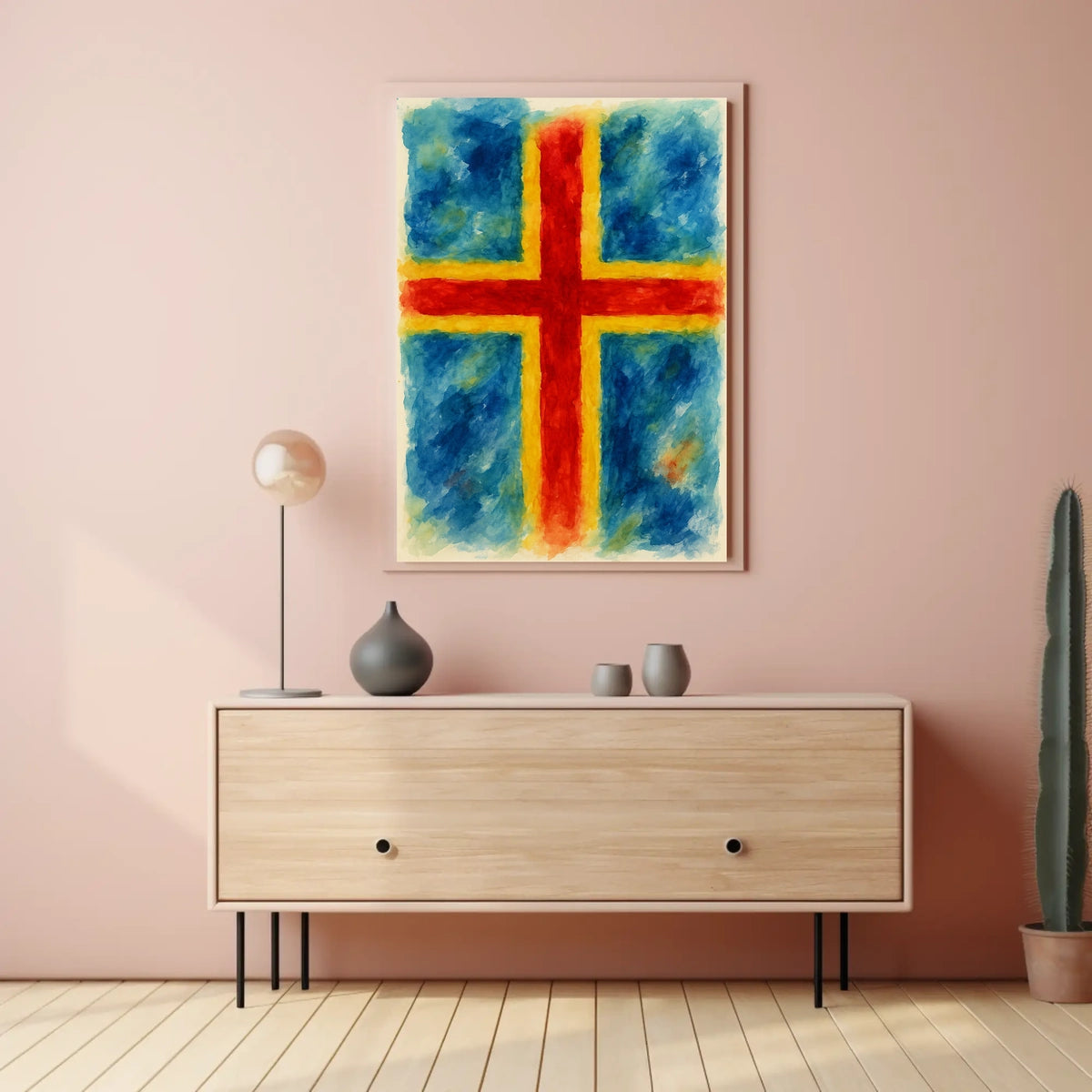 Abstract Nordic Cross Poster