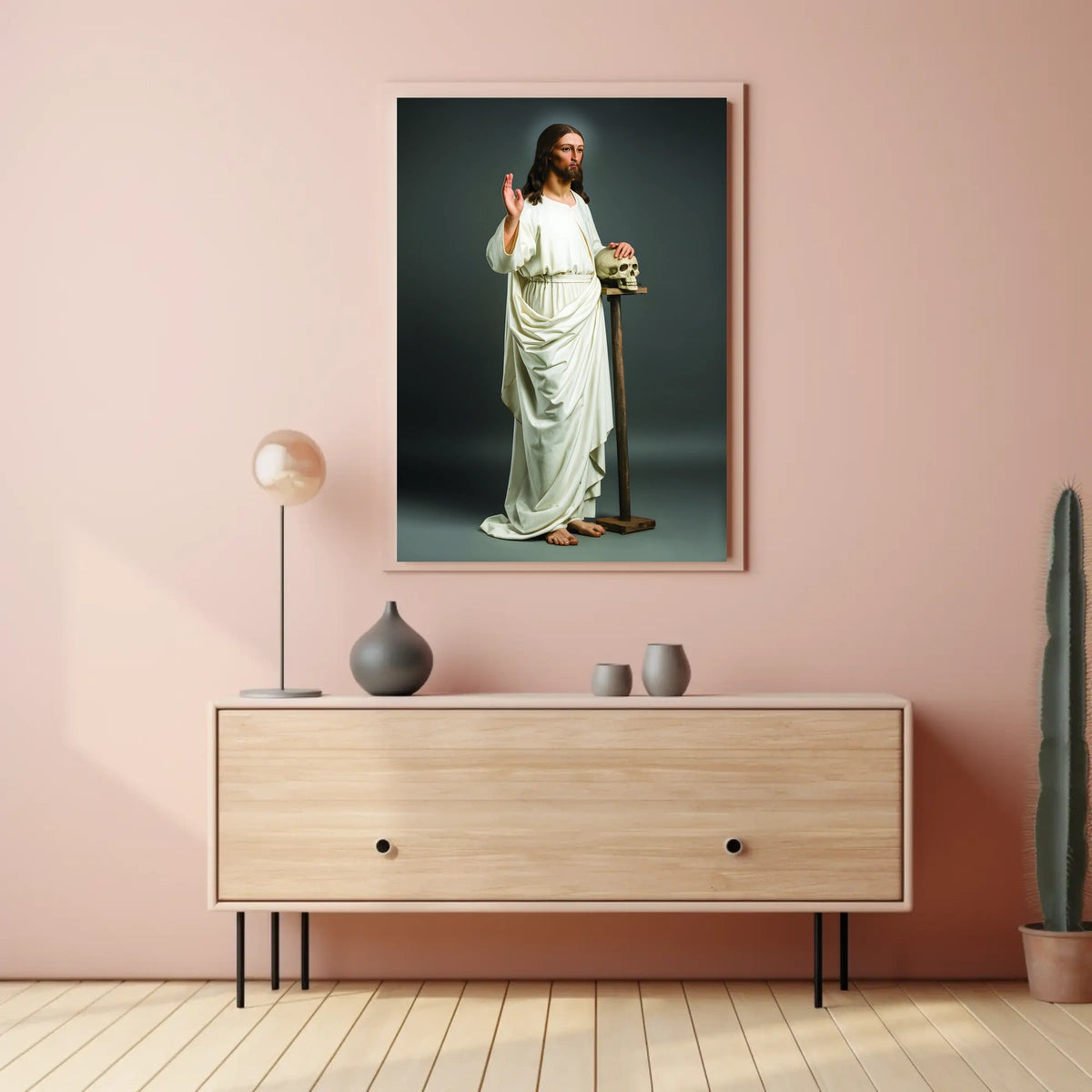 Symbolic Figure with Skull Poster