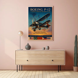 Boeing P-12 Vintage Aviation Poster: 1930s Adventure