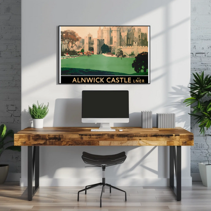 Alnwick Castle - It's Quicker by Rail Poster