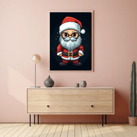 Santa Claus Cartoon Christmas Poster: Festive Holiday Art