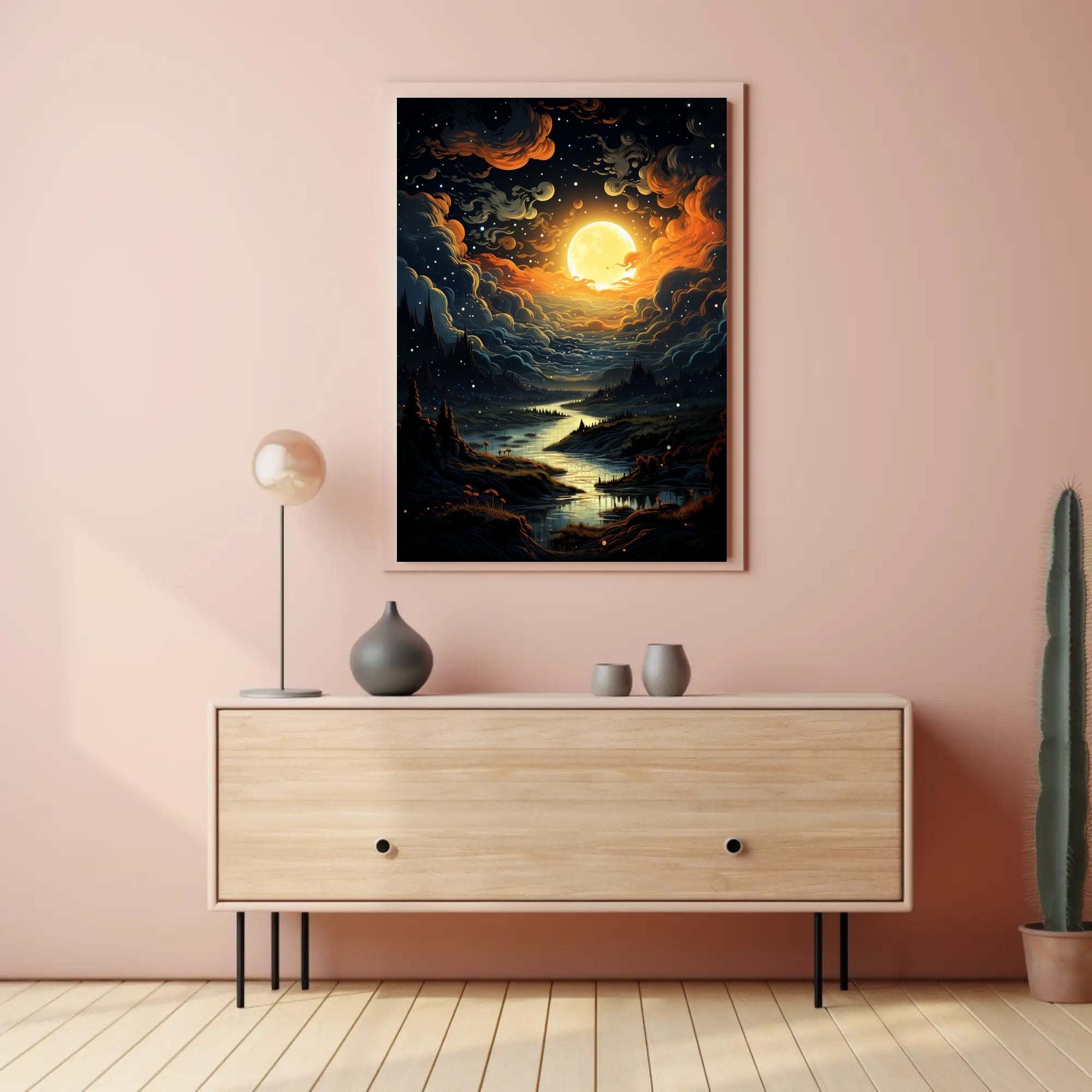 Enchanted Moonlit Landscape Poster