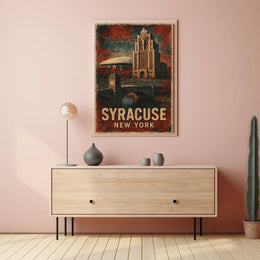 Syracuse New York Vintage Cityscape Collector Poster