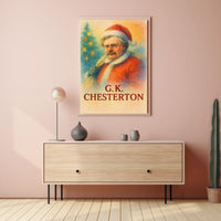 Santa Meets Literature: A Whimsical Cultural Heritage Poster