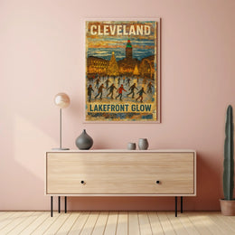 Cleveland Lakefront Glow Poster