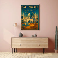 Abu Dhabi Elegance: Modern Meets Vintage Cultural or Heritage Poster
