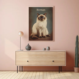 Birman Cat Portrait In Realistic Photography Style Poster
