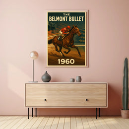 Vintage Horse Racing Thrills 1960s Sports Poster