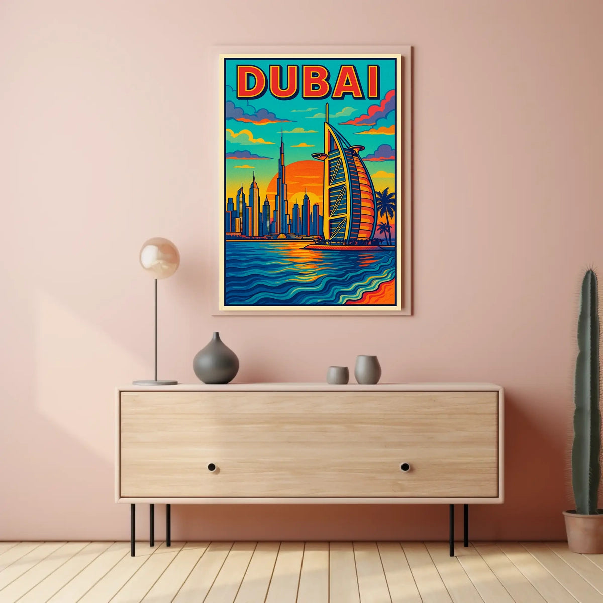 Dubai Skyline Illustration Poster
