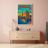 Dubai Skyline Illustration Poster