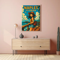 Naples Florida Adventure Poster Coastal Wall Art Decor
