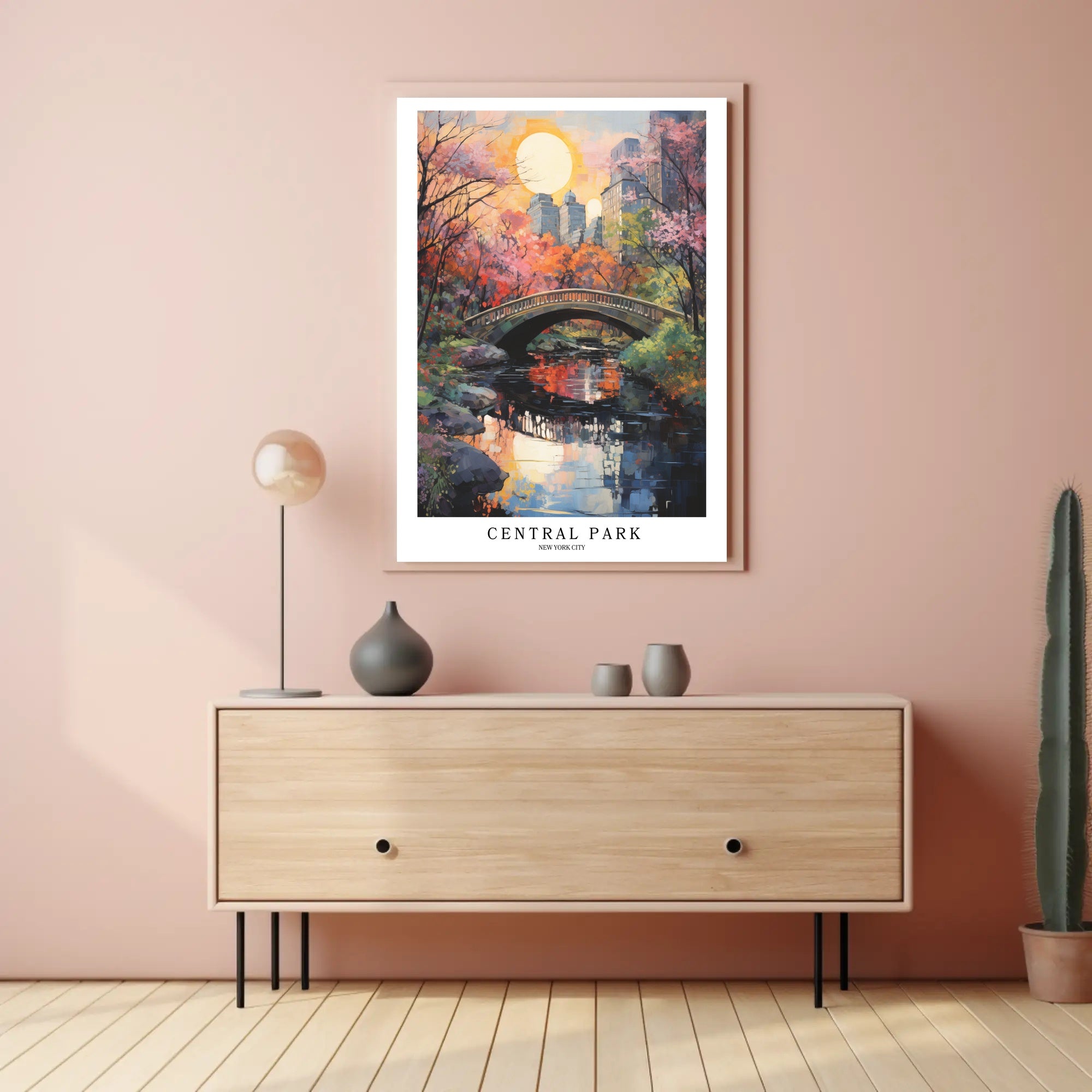 Central Park Autumn Impressionism Urban or Cityscape Poster PosterGoat