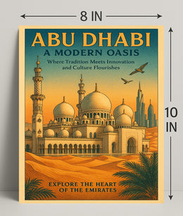 Abu Dhabi Modern Oasis Travel Poster